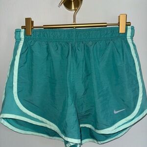 Nike Women's Teal Athletic Shorts with Mint Trim Medium